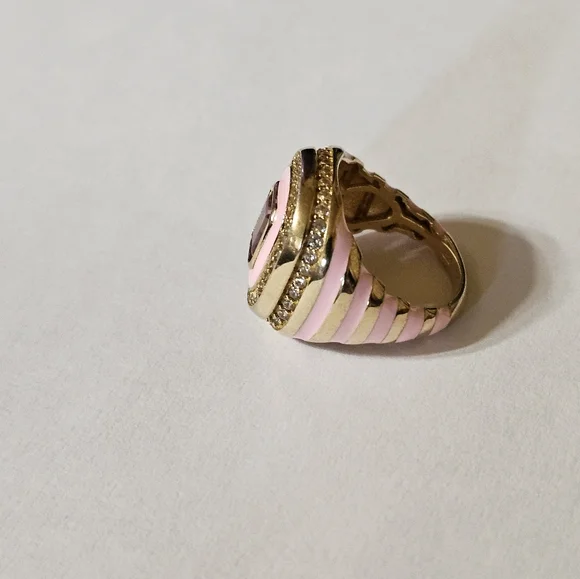 Genuine Carol Brodie Rarities Pink Topaz Ring in 14k over Sterling Silver Sz 5! - Picture 5 of 6